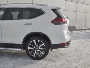 13 999 р. Защита заднего бампера (Ø63 мм, нержавейка) SLITKOFF  Nissan X-trail  3 T32 (2017-2022) рестайлинг  с доставкой в г. Набережные‑Челны. Увеличить фотографию 3