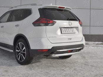 13 999 р. Защита заднего бампера (Ø63 мм, нержавейка) SLITKOFF  Nissan X-trail  3 T32 (2017-2022) рестайлинг  с доставкой в г. Набережные‑Челны. Увеличить фотографию 4