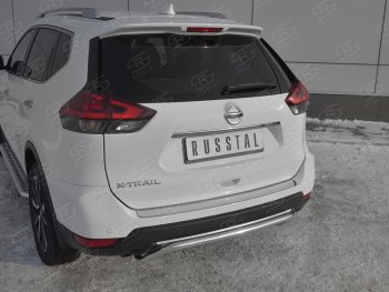 1 649 р. Защитная накладка заднего бампера Russtal Nissan X-trail 3 T32 рестайлинг (2017-2022) (Зеркальная поверхность)  с доставкой в г. Набережные‑Челны. Увеличить фотографию 2