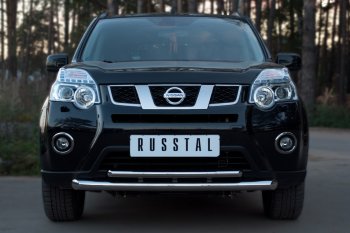 18 749 р. Защита переднего бампера (2 трубы Ø63 и 42 мм, нержавейка) SLITKOFF Nissan X-trail 2 T31 рестайлинг (2010-2015)  с доставкой в г. Набережные‑Челны. Увеличить фотографию 3