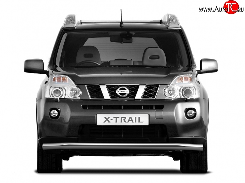 6 399 р. Одинарная защита переднего бампера диаметром 63 мм Petroil Tuning Nissan X-trail 2 T31 дорестайлинг (2007-2011)  с доставкой в г. Набережные‑Челны