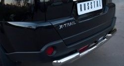 16 599 р. Защита заднего бампера (2 трубы Ø63, нержавейка) SLITKOFF  Nissan X-trail  2 T31 (2010-2015) рестайлинг  с доставкой в г. Набережные‑Челны. Увеличить фотографию 2