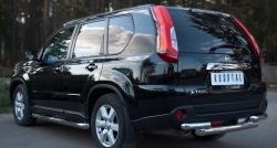 15 699 р. Защита заднего бампера (2 трубы Ø76, нержавейка) SLITKOFF  Nissan X-trail  2 T31 (2010-2015) рестайлинг  с доставкой в г. Набережные‑Челны. Увеличить фотографию 4