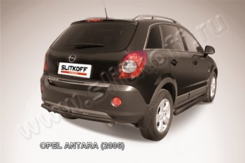 6 949 р. Защита задняя Slitkoff  Opel Antara (2006-2010) (Цвет: серебристый)  с доставкой в г. Набережные‑Челны. Увеличить фотографию 1