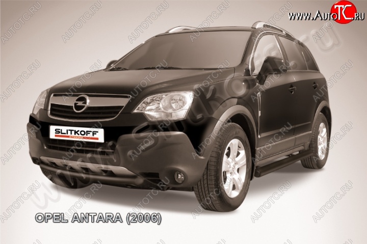 3 899 р. Защита переднего бампер Slitkoff  Opel Antara (2006-2010) (Цвет: серебристый)  с доставкой в г. Набережные‑Челны