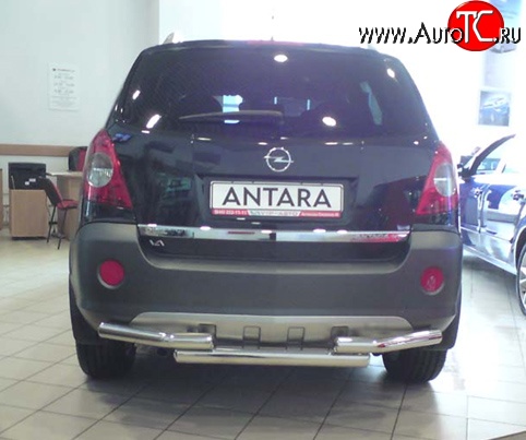 11 899 р. Защита заднего бампера d63.5 мм Металл Дизайн  Opel Antara (2006-2010) (полированная нержавейка)  с доставкой в г. Набережные‑Челны