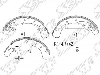 Колодки тормозные SAT (задние)  Astra ( F,  H,  H GTC), Vectra  B, Zafira ( A,  В)