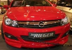 5 699 р. Накладка на передний бампер Rieger Opel Astra H GTC хэтчбек 3 дв. дорестайлинг (2004-2006) (Неокрашенная)  с доставкой в г. Набережные‑Челны. Увеличить фотографию 3