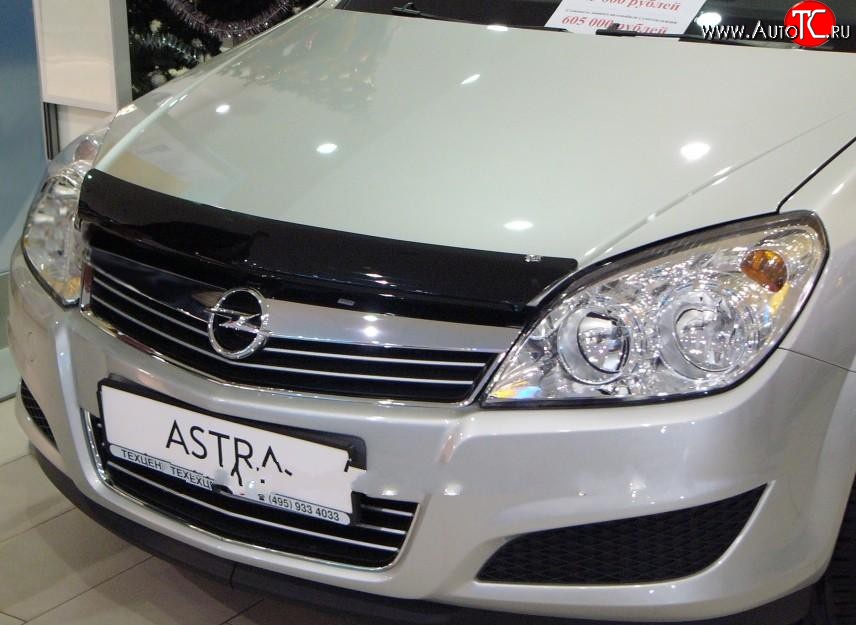 2 879 р. Дефлектор капота NovLine Opel Astra H седан дорестайлинг (2004-2007)  с доставкой в г. Набережные‑Челны