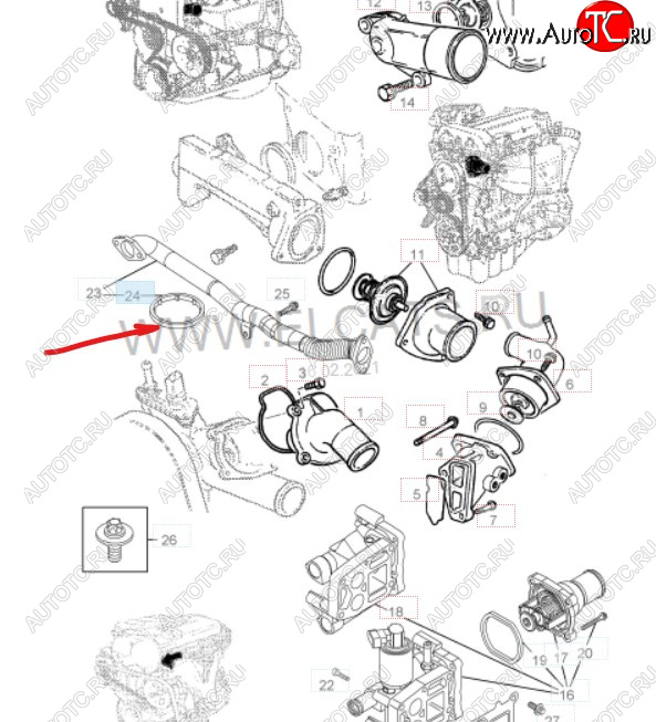 133 р. Уплотнительное кольцо маслопровода GM (дв. Z16XEP, к корпусу масляного фильтра) Opel Astra H универсал (2004-2007)  с доставкой в г. Набережные‑Челны