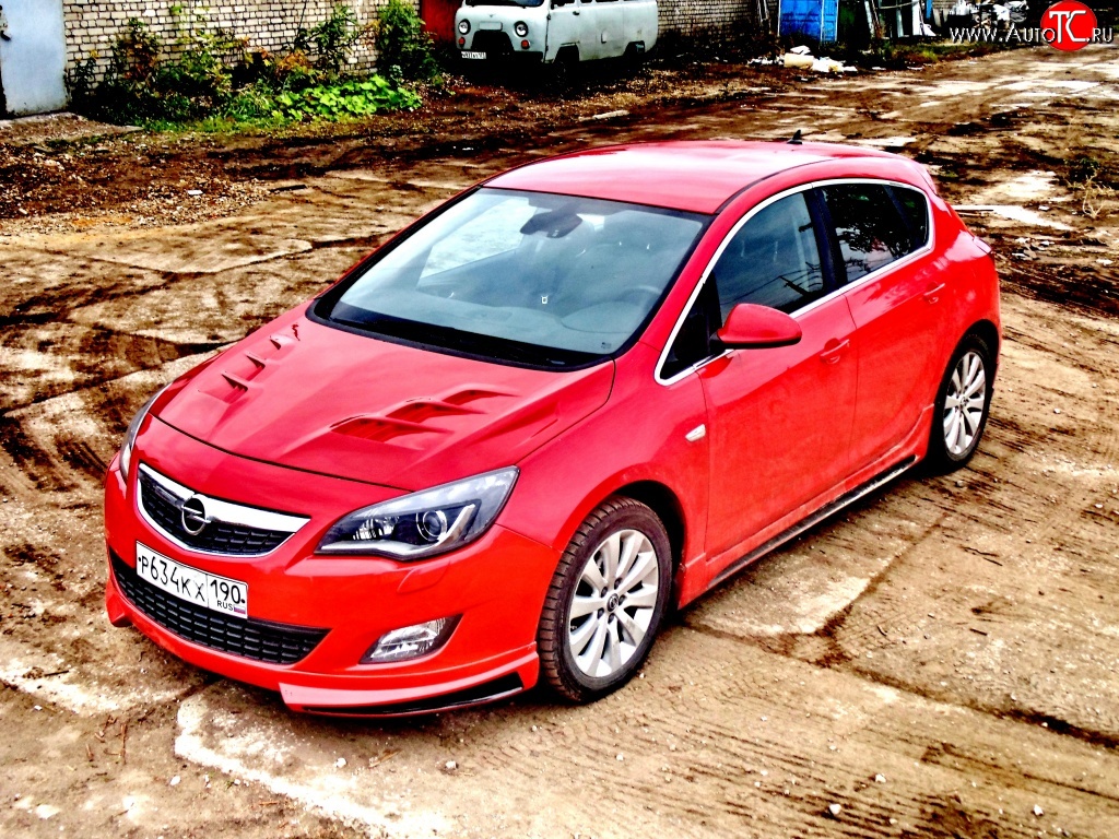 15 199 р. Пластиковый капот Sport Opel Astra J хэтчбек 5 дв.  рестайлинг (2012-2017) (Неокрашенный)  с доставкой в г. Набережные‑Челны