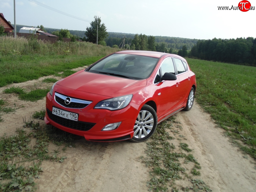 3 999 р. Накладка Sport на передний бампер Opel Astra J хэтчбек 5 дв. дорестайлинг (2009-2012) (Неокрашенная)  с доставкой в г. Набережные‑Челны