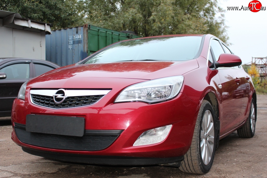 1 469 р. Сетка на бампер Russtal (черная)  Opel Astra  J (2009-2012) хэтчбек 5 дв. дорестайлинг  с доставкой в г. Набережные‑Челны