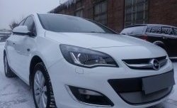 1 539 р. Сетка на бампер Russtal (хром)  Opel Astra  J (2012-2017) хэтчбек 5 дв.  рестайлинг  с доставкой в г. Набережные‑Челны. Увеличить фотографию 2