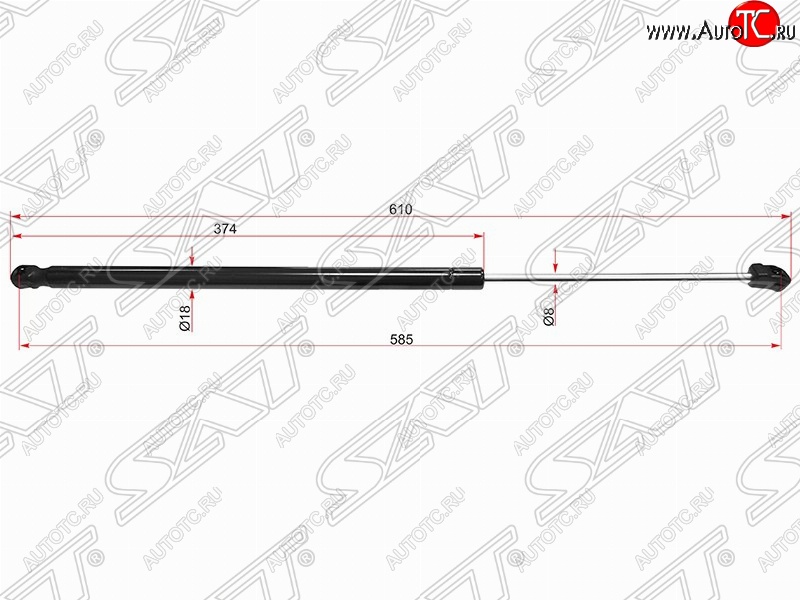 599 р. Газовый упор крышки багажника SAT  Opel Astra  J (2009-2017) хэтчбек 5 дв. дорестайлинг, хэтчбек 5 дв.  рестайлинг  с доставкой в г. Набережные‑Челны