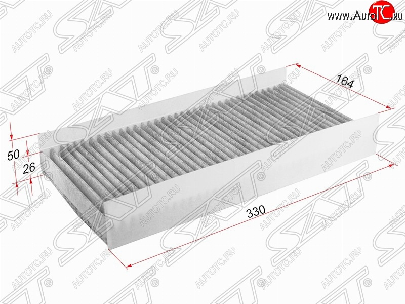 329 р. Фильтр салонный SAT (угольный, 330х164х50/26 mm)  Opel Corsa  C - Vectra  C  с доставкой в г. Набережные‑Челны