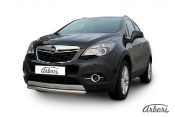 11 159 р. Защита переднего бампера Arbori (короткая, нержавейка, 1 труба d57 mm). Opel Mokka  дорестайлинг (2012-2016)  с доставкой в г. Набережные‑Челны. Увеличить фотографию 2