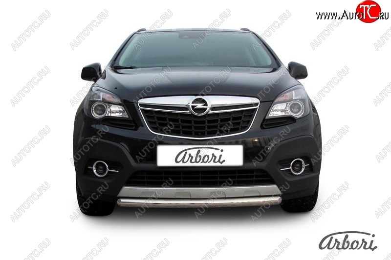 11 159 р. Защита переднего бампера Arbori (короткая, нержавейка, 1 труба d57 mm). Opel Mokka  дорестайлинг (2012-2016)  с доставкой в г. Набережные‑Челны