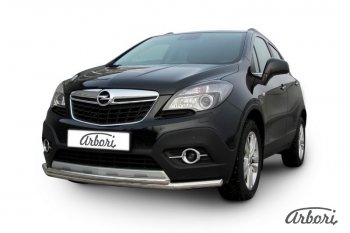 14 363 р. Защита переднего бампера Arbori (нержавейка, 2 трубы d57 и 42 mm) Opel Mokka  дорестайлинг (2012-2016)  с доставкой в г. Набережные‑Челны. Увеличить фотографию 2