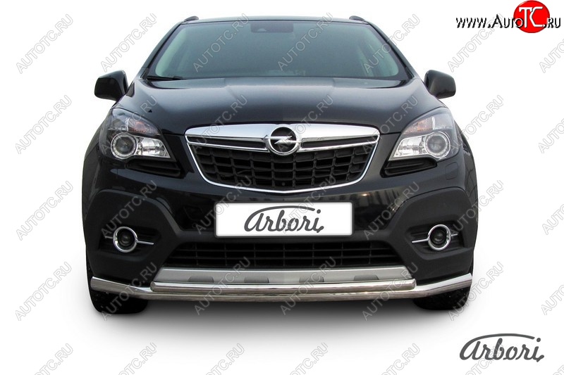 14 363 р. Защита переднего бампера Arbori (нержавейка, 2 трубы d57 и 42 mm) Opel Mokka  дорестайлинг (2012-2016)  с доставкой в г. Набережные‑Челны