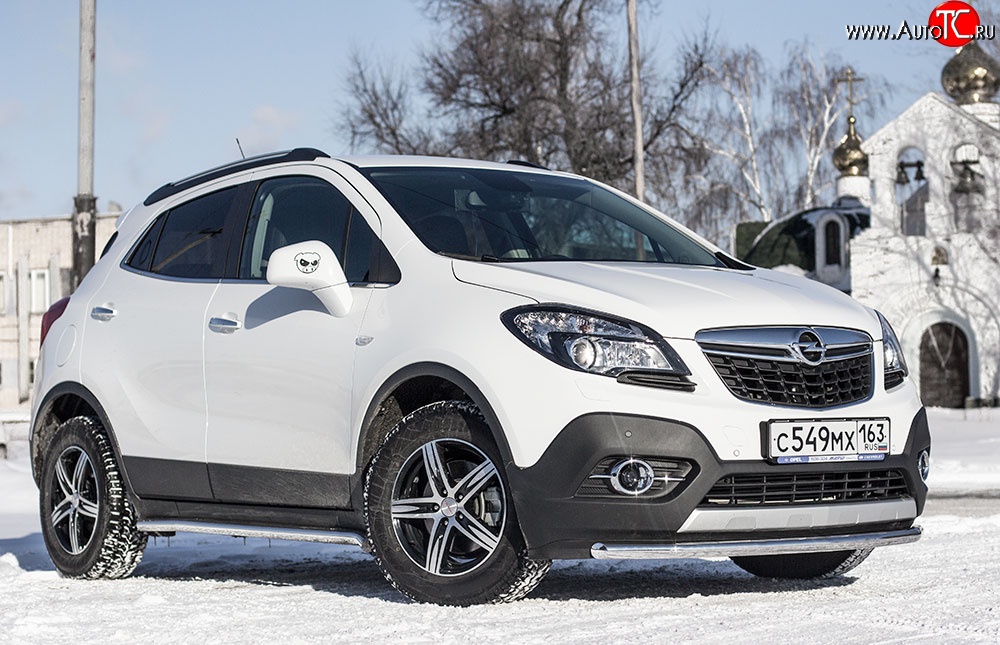 8 099 р. Одинарная защита переднего бампера диаметром 51 мм Petroil Tuning Opel Mokka  дорестайлинг (2012-2016) (привод: передний)  с доставкой в г. Набережные‑Челны