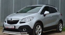 20 999 р. Защита переднего бампера (2 трубыØ63 и 42 мм, нержавейка) SLITKOFF Opel Mokka  дорестайлинг (2012-2016)  с доставкой в г. Набережные‑Челны. Увеличить фотографию 4