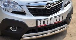 14 949 р. Защита переднего бампера (Ø75х42 мм, нержавейка) Russtal Opel Mokka  дорестайлинг (2012-2016)  с доставкой в г. Набережные‑Челны. Увеличить фотографию 2