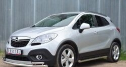 13 849 р. Защита порогов из круглой трубы диаметром 63 мм Russtal Opel Mokka  дорестайлинг (2012-2016) (Защита порогов с со скосами на торцах (вариант 1))  с доставкой в г. Набережные‑Челны. Увеличить фотографию 4