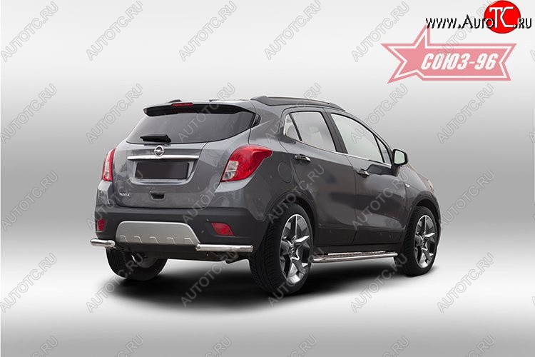 10 574 р. Защита заднего бампера из боковых уголков Souz-96 (d60) Opel Mokka  дорестайлинг (2012-2016)  с доставкой в г. Набережные‑Челны