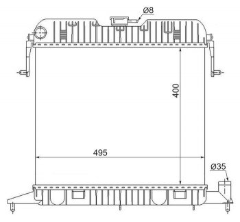 Радиатор двигателя (пластинчатый, 1.8/2.0, МКПП) SAT Opel Omega A универсал (1986-1994)