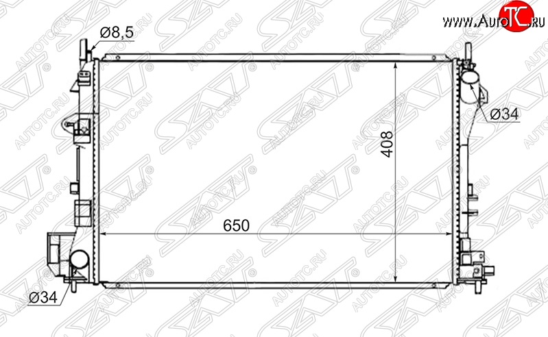 7 399 р. Радиатор двигателя (пластинчатый, 1.6/1.8, МКПП) SAT Opel Vectra C универсал дорестайлинг (2002-2005)  с доставкой в г. Набережные‑Челны