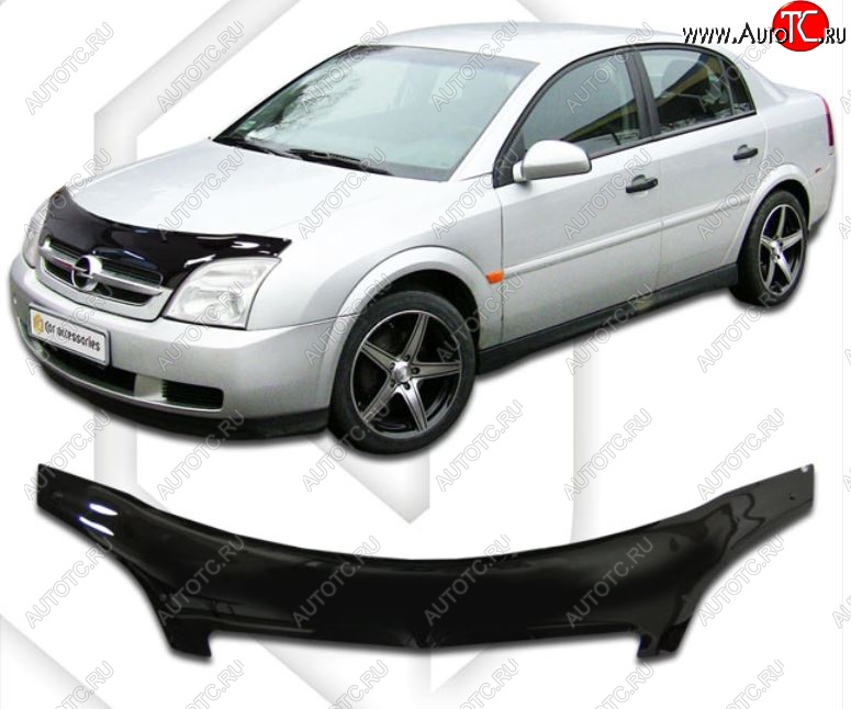 2 399 р. Дефлектор капота CA-Plastiс exclusive  Opel Vectra  C (2002-2006) лифтбэк дорестайлинг, седан дорестайлинг, универсал дорестайлинг (Classic черный, Без надписи)  с доставкой в г. Набережные‑Челны