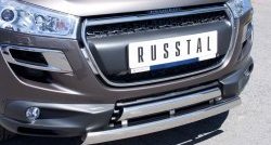 22 299 р. Защита переднего бампера (2 трубыØ75х42 мм, нержавейка) Russtal Peugeot 4008 (2012-2017)  с доставкой в г. Набережные‑Челны. Увеличить фотографию 2