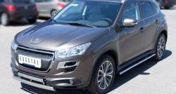 22 299 р. Защита переднего бампера (2 трубыØ75х42 мм, нержавейка) Russtal Peugeot 4008 (2012-2017)  с доставкой в г. Набережные‑Челны. Увеличить фотографию 4