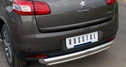 12 799 р. Защита заднего бампера (Ø76 и 42 мм, нержавейка) SLITKOFF  Peugeot 4008 (2012-2017) (с короткой нижней трубой)  с доставкой в г. Набережные‑Челны. Увеличить фотографию 3