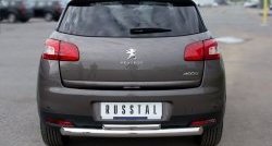 12 799 р. Защита заднего бампера (Ø76 и 42 мм, нержавейка) SLITKOFF Peugeot 4008 (2012-2017) (с короткой верхней трубой)  с доставкой в г. Набережные‑Челны. Увеличить фотографию 2