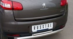 12 799 р. Защита заднего бампера (Ø76 и 42 мм, нержавейка) SLITKOFF Peugeot 4008 (2012-2017) (с короткой верхней трубой)  с доставкой в г. Набережные‑Челны. Увеличить фотографию 3