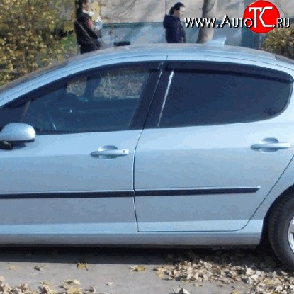 1 394 р. Дефлекторы окон (ветровики) 4 шт. (седан) Novline Peugeot 407 седан (2004-2010)  с доставкой в г. Набережные‑Челны