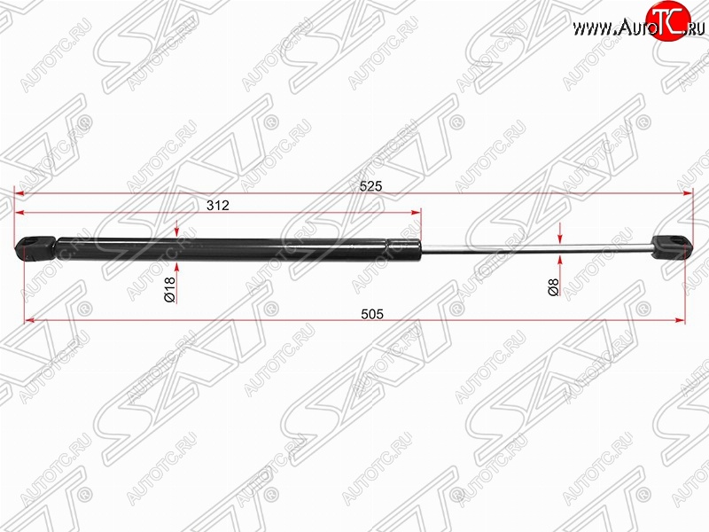 539 р. Газовый упор крышки багажника SAT Peugeot 407 седан (2004-2010)  с доставкой в г. Набережные‑Челны