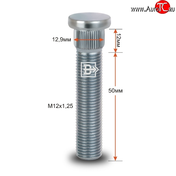 215 р. Забивная шпилька 50 мм ступицы Вектор M12 1.25 50 CITROEN C4 C41 5 дв. (2020-2025)