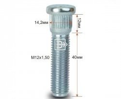 Забивная шпилька 40 мм ступицы Вектор M12x1.5x40 ТАГАЗ Tager 5d (2008-2012) 