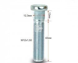 Забивная шпилька 42 мм ступицы Вектор M12x1.5x42 Mitsubishi Space Star DG рестайлинг (2002-2005) 