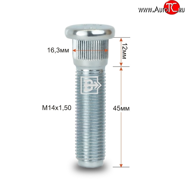 282 р. Забивная шпилька 45 мм ступицы Вектор M14 1.5 45 Toyota Sequoia XK60 рестайлинг (2017-2022)