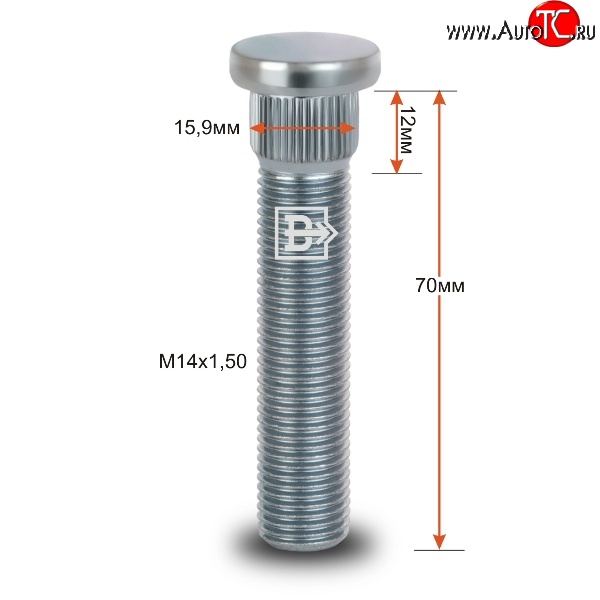 282 р. Забивная шпилька 58 мм ступицы Вектор M14 1.5 58 Toyota Tundra XK50 дорестайлинг (2007-2009)