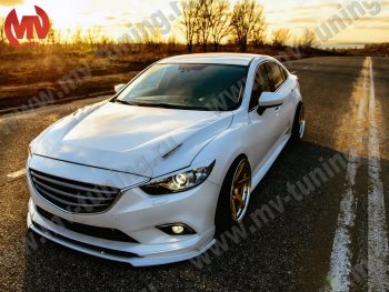 Капот пластиковый (с прорезаными жабрами) SkyActivSport MV-Tuning Mazda 6 GJ 1-ый рестайлинг седан (2015-2018)