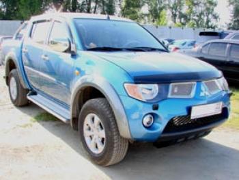 3 299 р. Дефлектор капота NovLine Mitsubishi Pajero Sport PB дорестайлинг (2008-2013)  с доставкой в г. Набережные‑Челны. Увеличить фотографию 2