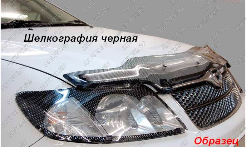 2 459 р. Дефлектор капота CA-Plastiс  Toyota Alphard  H20 (2008-2011) дорестайлинг (серия Шелкография черная)  с доставкой в г. Набережные‑Челны