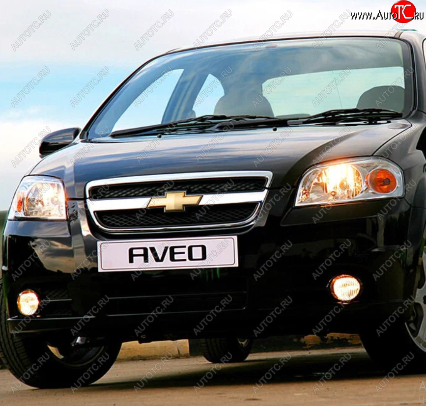 2 399 р. Бампер передний (с отверстиями под ПТФ) GAMMA  Chevrolet Aveo  T250 (2006-2011) седан рестайлинг (Неокрашенный)  с доставкой в г. Набережные‑Челны