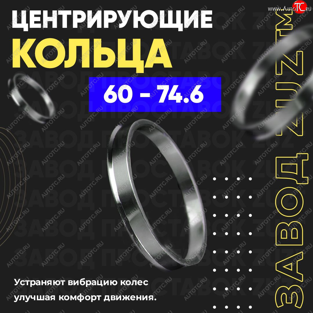 1 799 р. Алюминиевое центровочное кольцо (4 шт) ЗУЗ 60.0 x 74.6    с доставкой в г. Набережные‑Челны