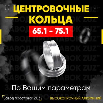 1 799 р. Алюминиевое центровочное кольцо (4 шт) ЗУЗ 65.1 x 75.1 Kaiyi Е5 (2021-2025). Увеличить фотографию 1